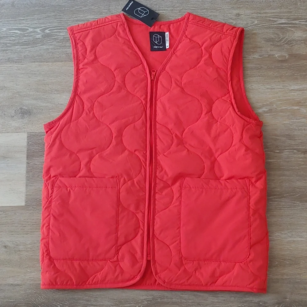 NWT Original Use Men's Bright Orange Full Zip Vest Jacket Size S